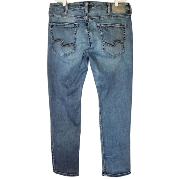 7341 * Silver Jeans Eddie Medium Wash Straight Leg Jeans Denim Size 38x32 - Picture 2 of 11